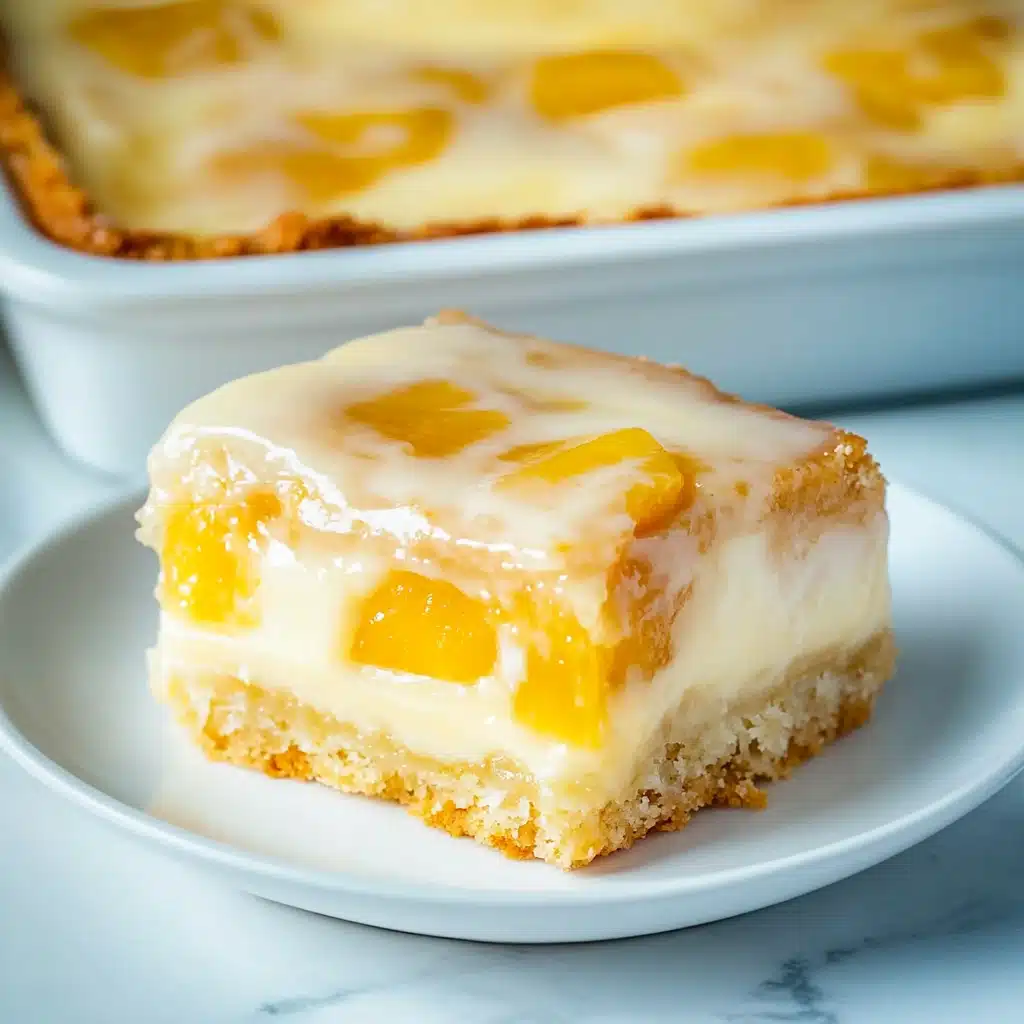 Peaches and Cream Cheesecake Bars Recipe - Recipe Image