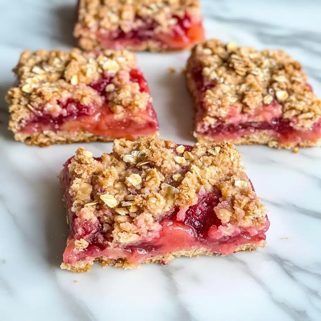 Strawberry Rhubarb Crisp Bars Recipe - Recipe Image