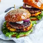 Hawaiian Teriyaki Burgers with Grilled Pineapple Recipe