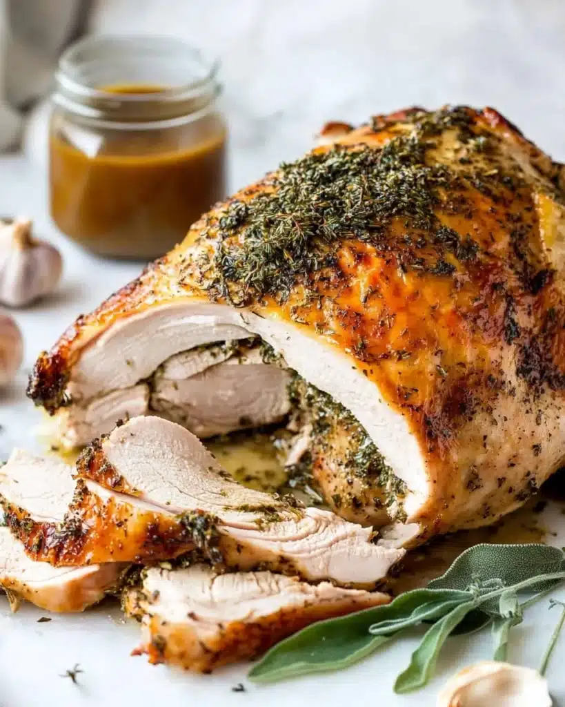 Garlic Herb Butter Roasted Turkey Breast Recipe