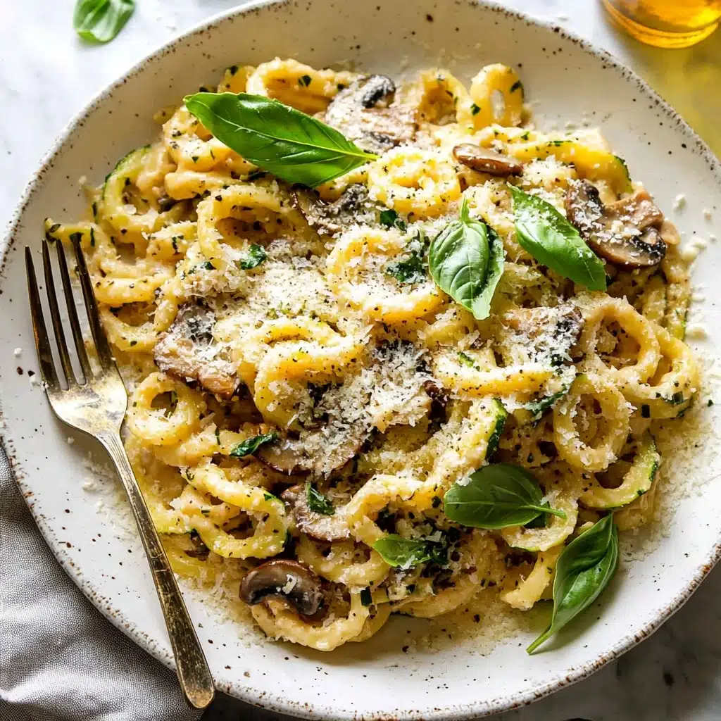 Lemon Basil Zucchini Pasta Alfredo Recipe - Recipe Image