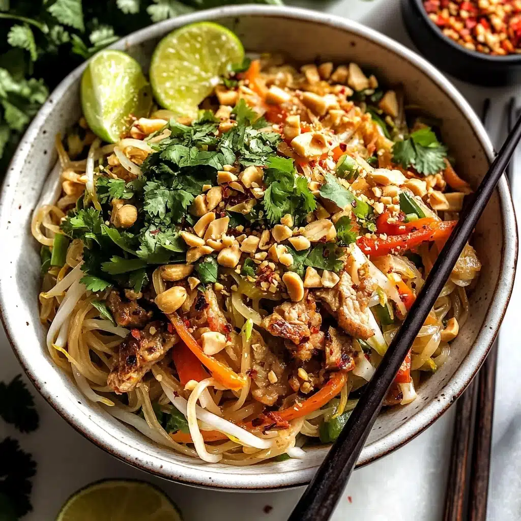 30 Minute Garlic Butter Chicken Pad Thai Recipe - Recipe Image