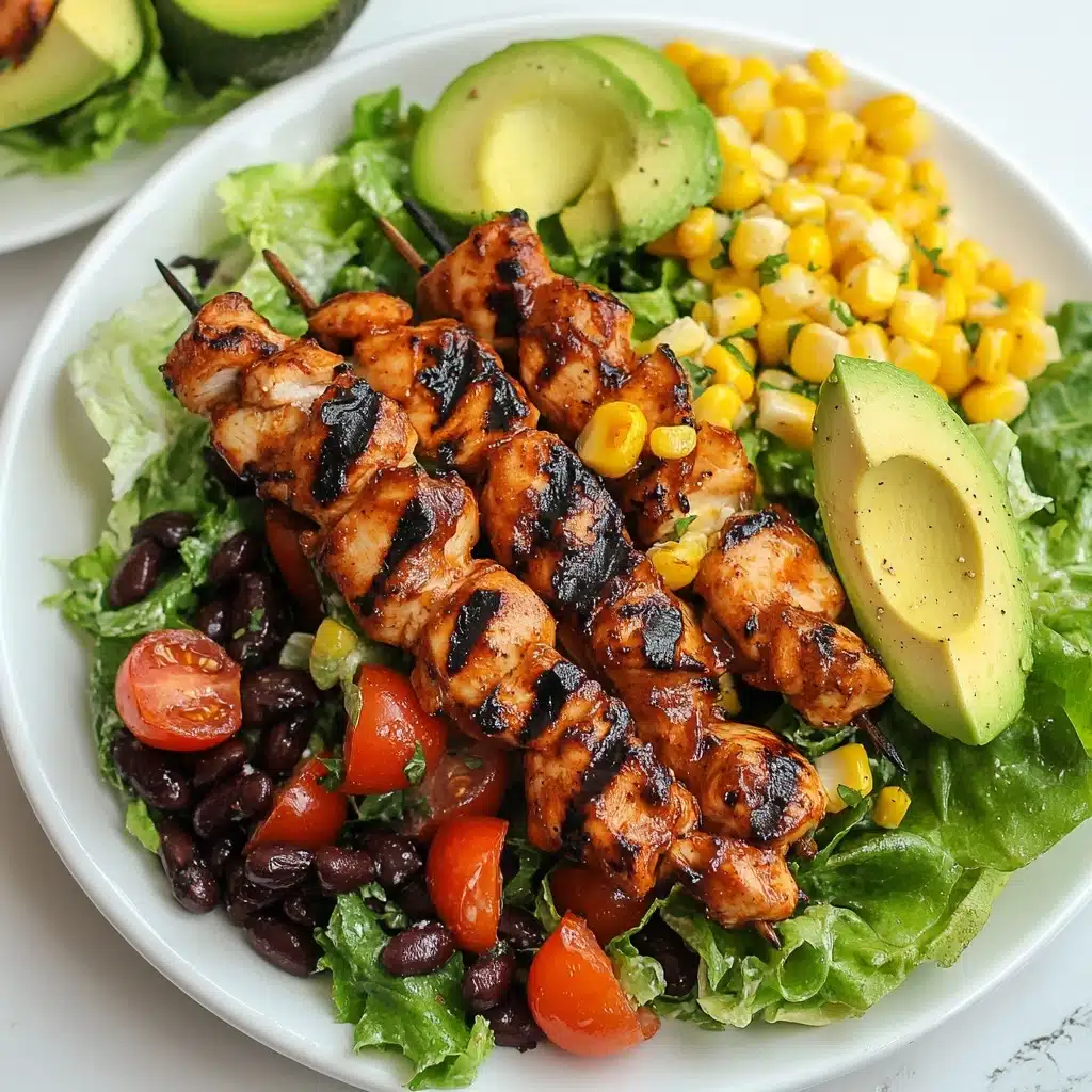 Grilled BBQ Chicken Skewer Salad Recipe - Recipe Image