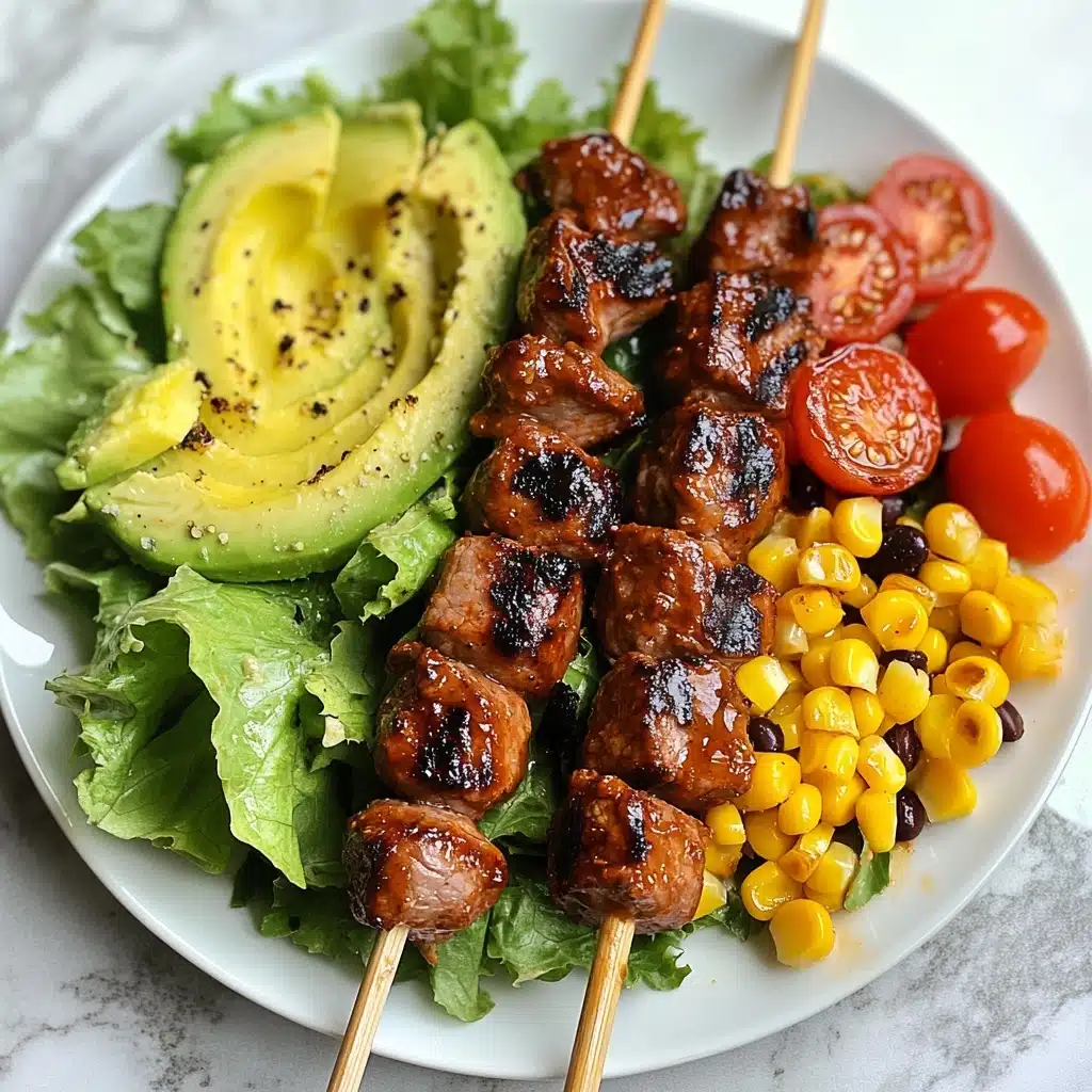 Grilled BBQ Chicken Skewer Salad Recipe - Recipe Image