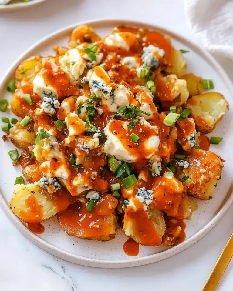 Crispy Buffalo Wing Smashed Potatoes Recipe
