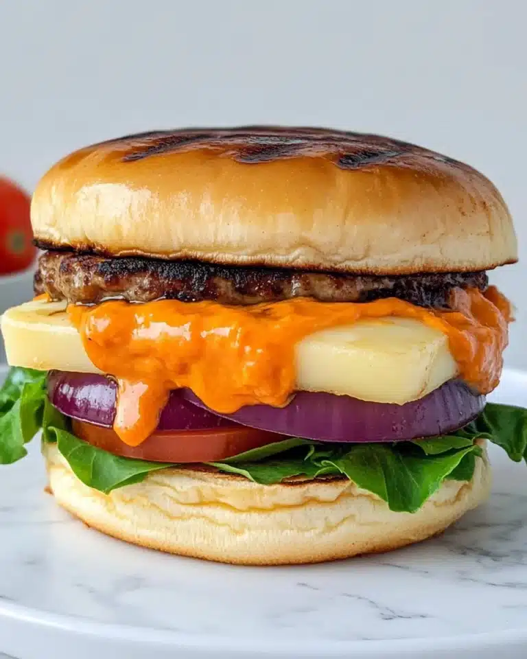 Halloumi Burger (with Smoky Red Pepper Aioli) Recipe