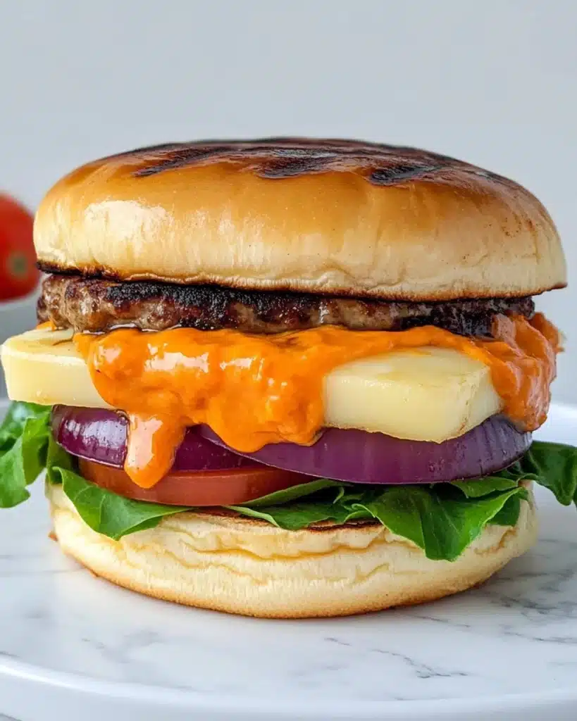 Halloumi Burger (with Smoky Red Pepper Aioli) Recipe
