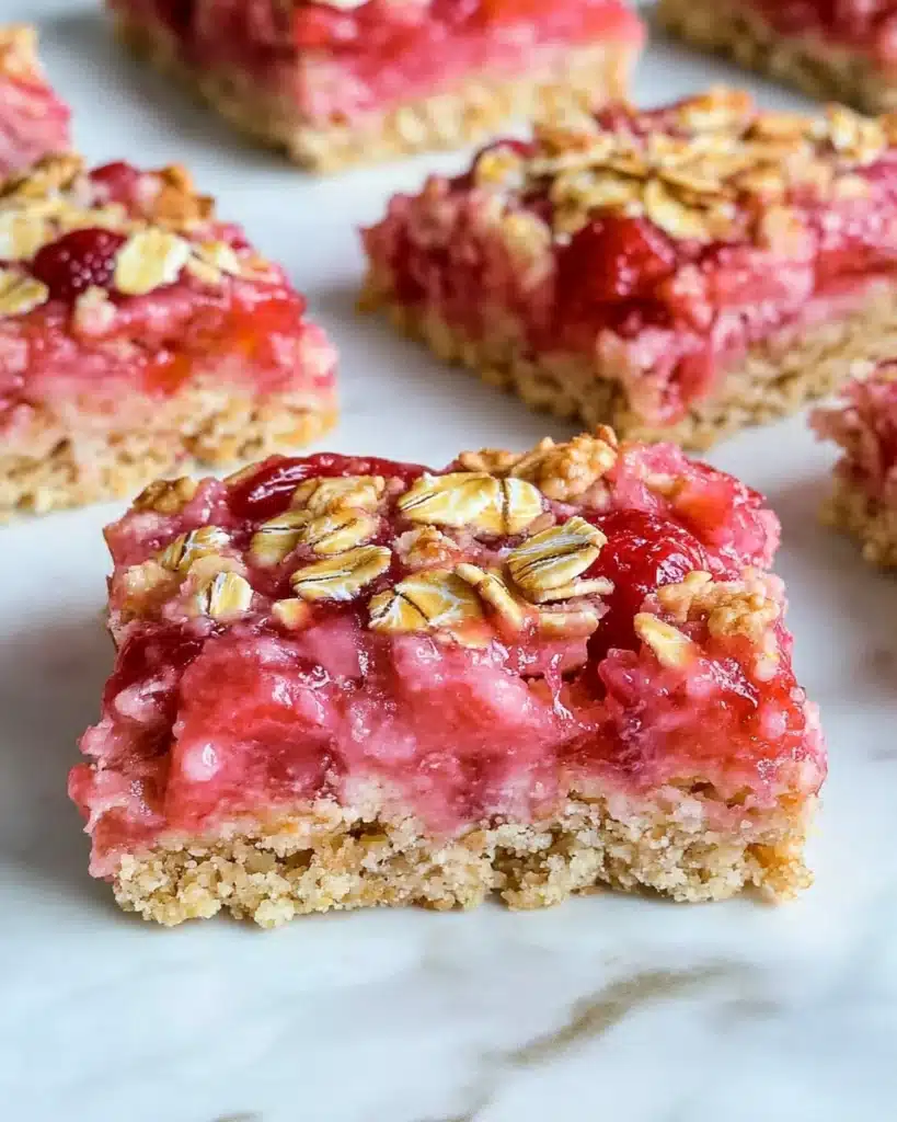 Strawberry Rhubarb Crisp Bars Recipe