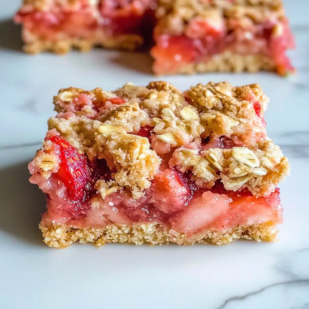 Strawberry Rhubarb Crisp Bars Recipe - Recipe Image