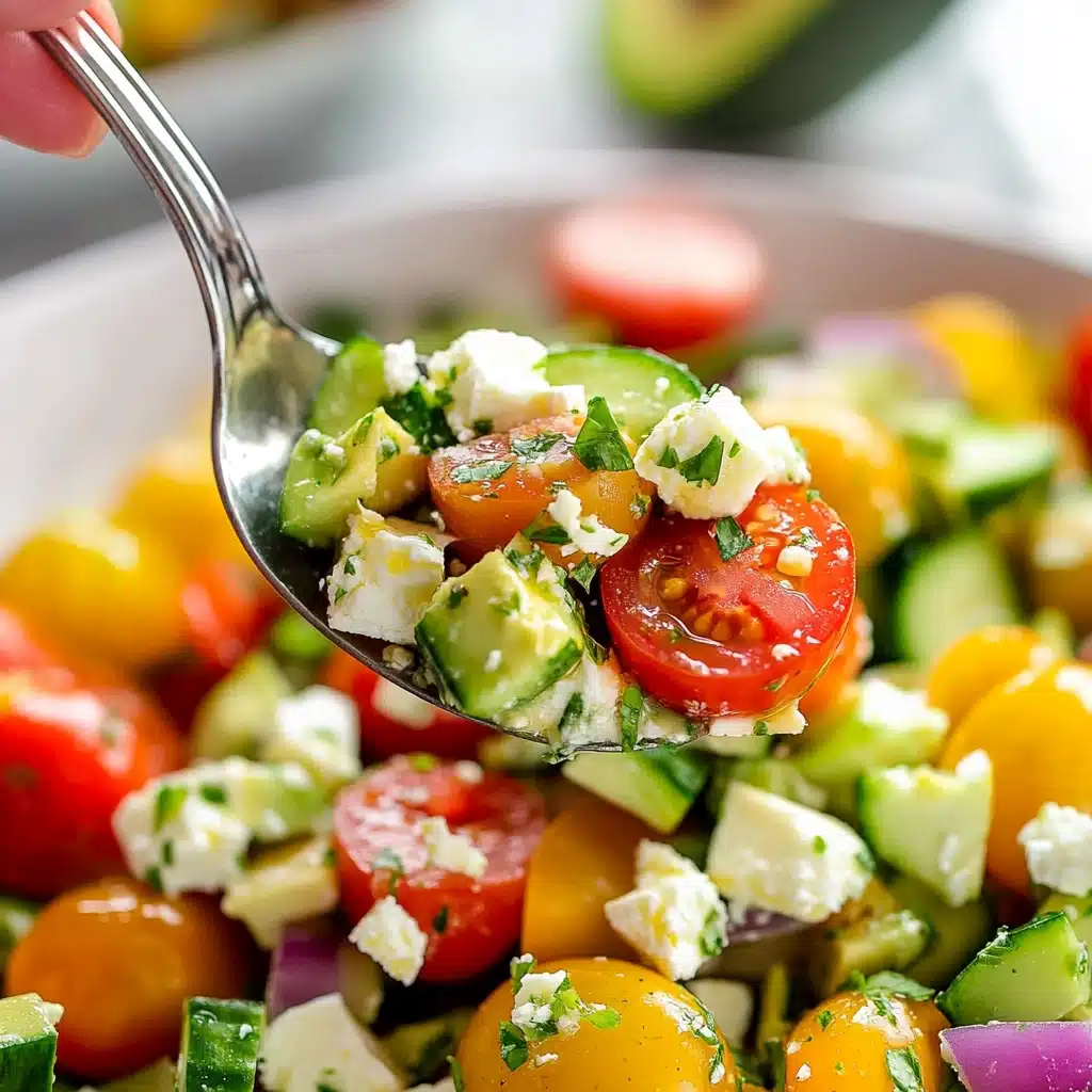 Cucumber Tomato Avocado Salad Recipe - Recipe Image