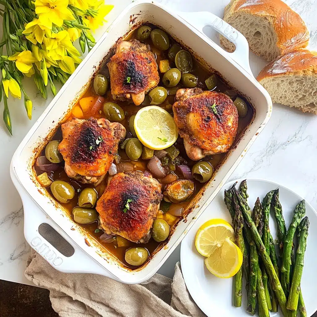 Roast Chicken Thighs with Lemons, Paprika, and Olives Recipe - Recipe Image