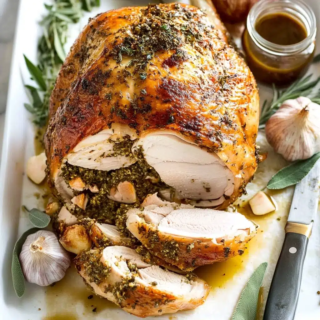 Garlic Herb Butter Roasted Turkey Breast Recipe - Recipe Image