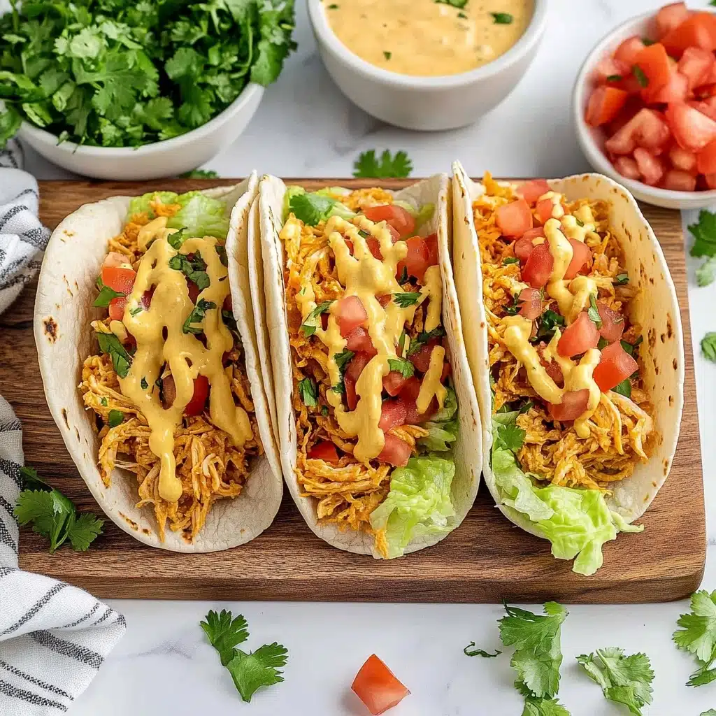 Slow Cooker Queso Chicken Tacos Recipe - Recipe Image