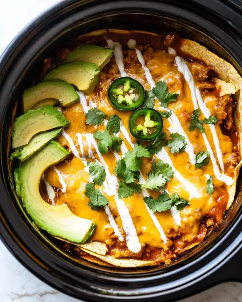 Slow Cooker Chicken Enchilada Casserole Recipe