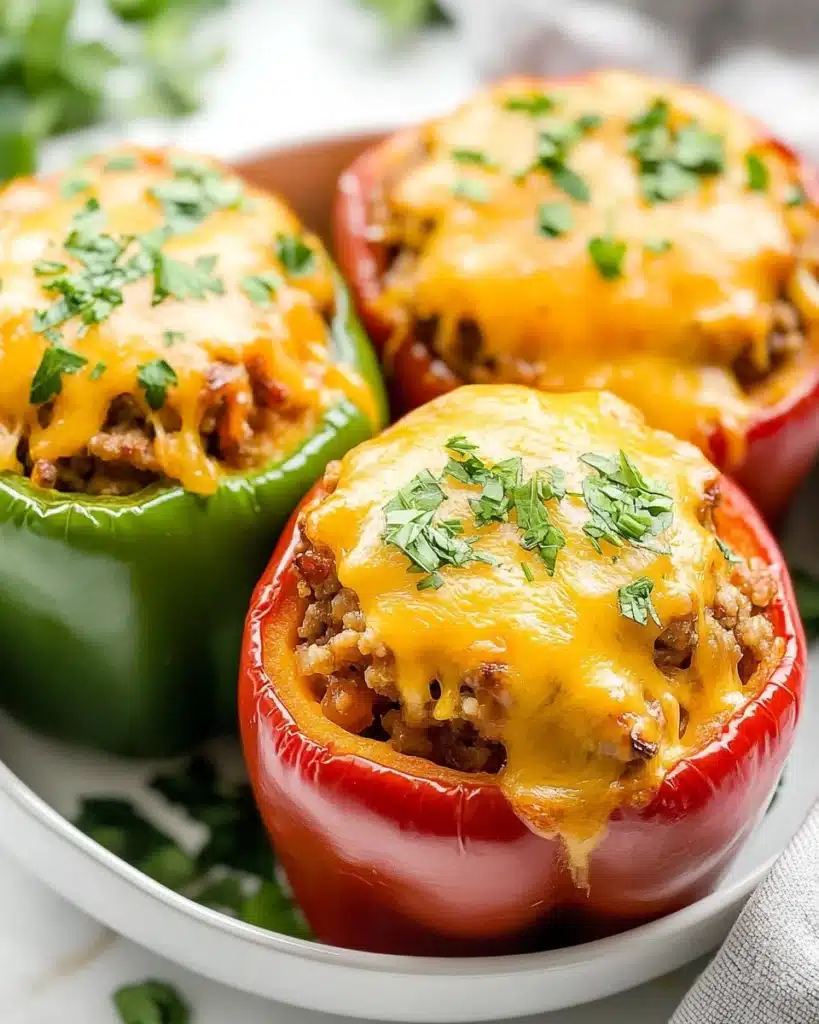 Instant Pot Stuffed Peppers with Ground Beef Recipe