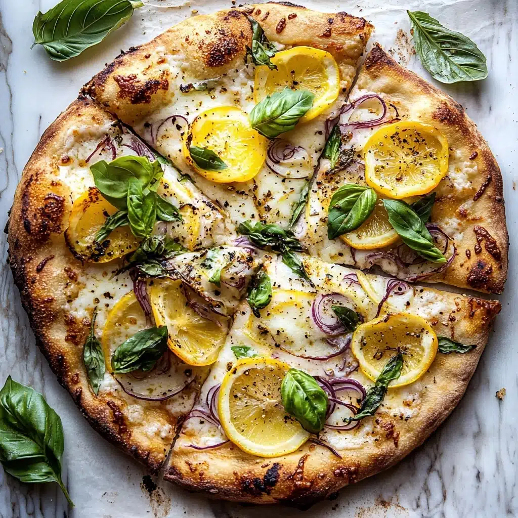 3 Cheese Lemon Basil Pizza Recipe - Recipe Image