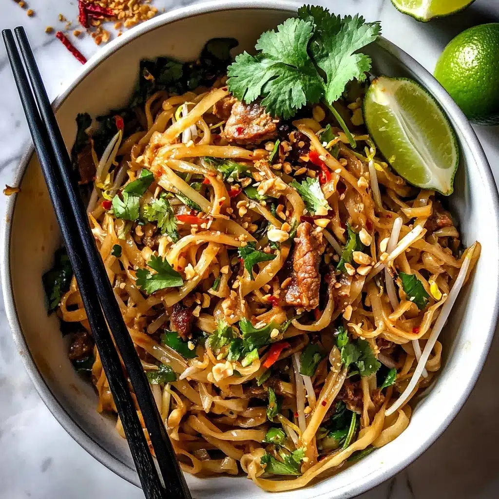 30 Minute Garlic Butter Chicken Pad Thai Recipe - Recipe Image