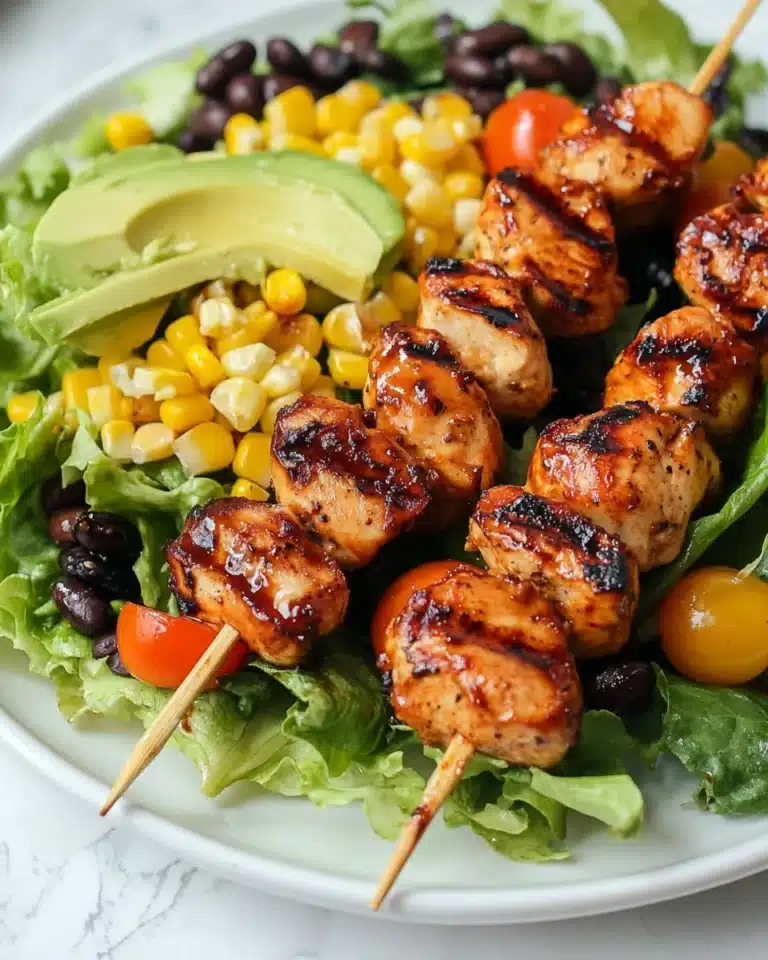 Grilled BBQ Chicken Skewer Salad Recipe