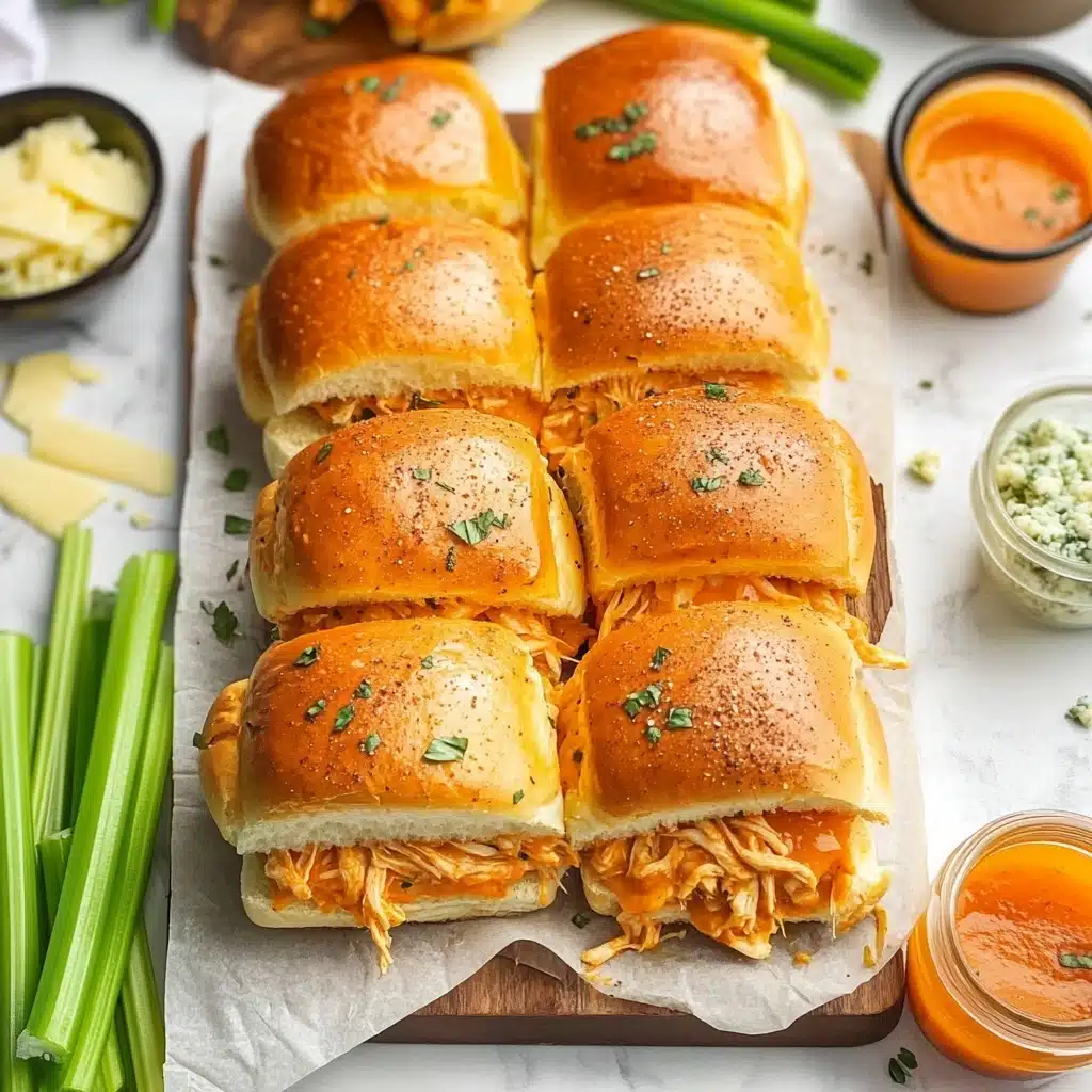 Sheet Pan Buffalo Chicken Sliders Recipe - Recipe Image