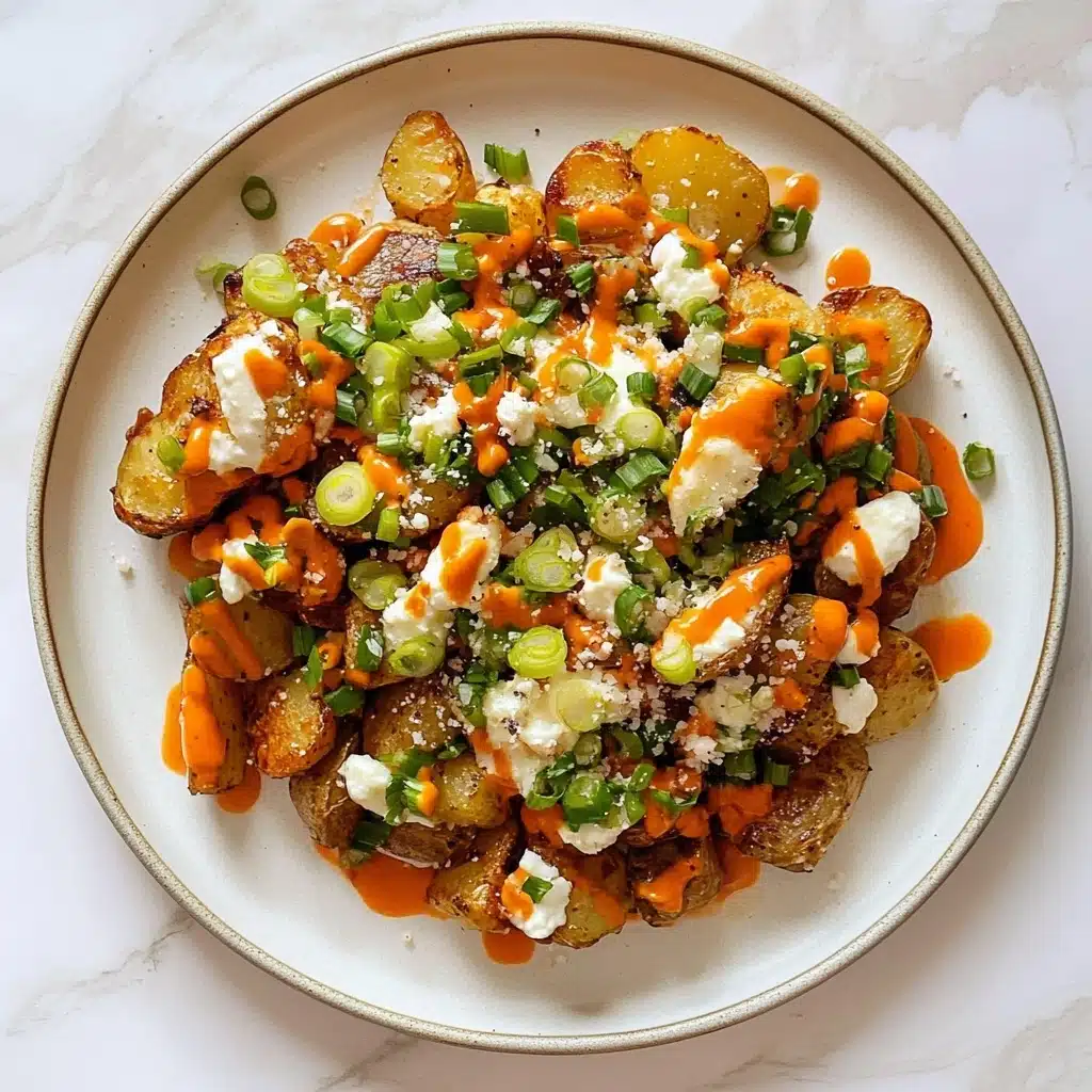 Crispy Buffalo Wing Smashed Potatoes Recipe - Recipe Image