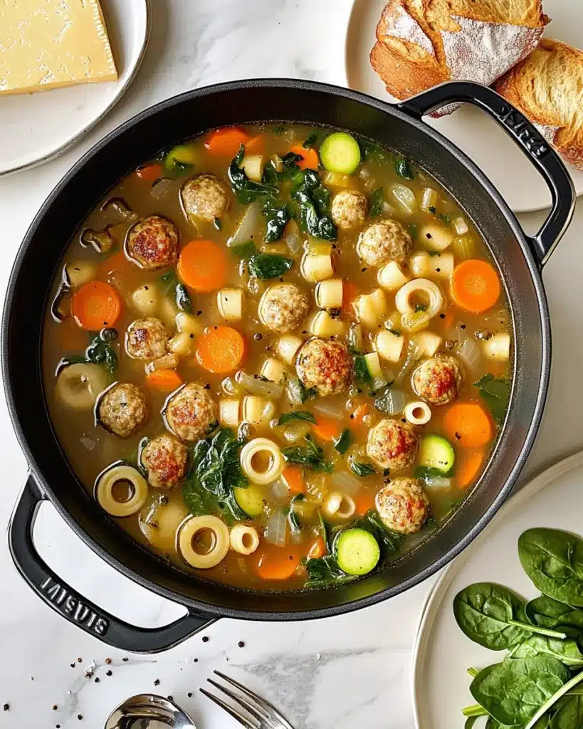 Summer Minestrone with Turkey Meatballs Recipe
