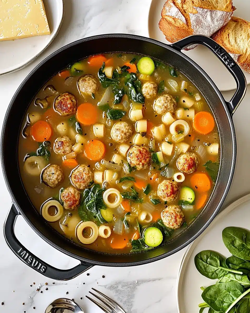 Summer Minestrone with Turkey Meatballs Recipe