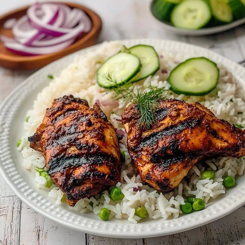 Grilled Tandoori Chicken with Indian-Style Rice Recipe - Recipe Image