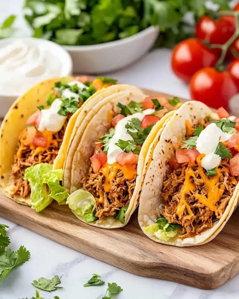 Slow Cooker Queso Chicken Tacos Recipe