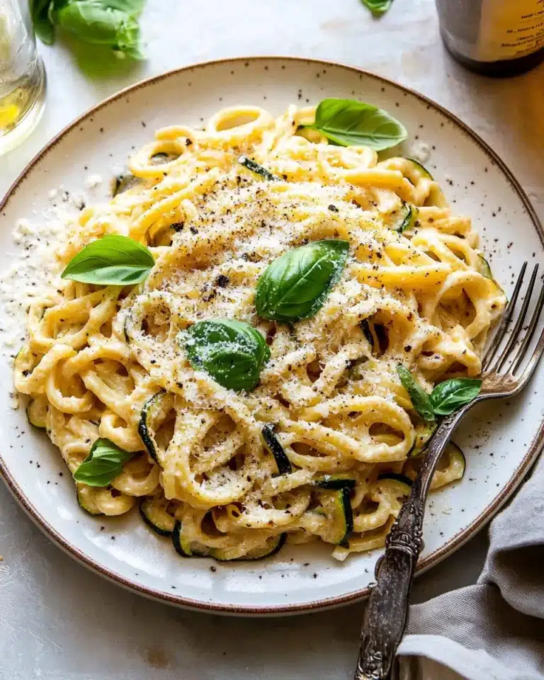 Lemon Basil Zucchini Pasta Alfredo Recipe
