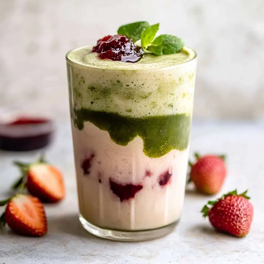 Iced Strawberry Milk Matcha Latte Recipe - Recipe Image