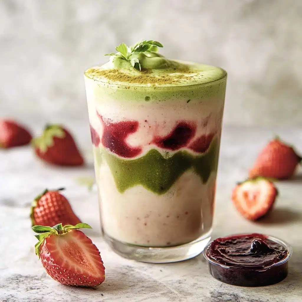 Iced Strawberry Milk Matcha Latte Recipe - Recipe Image