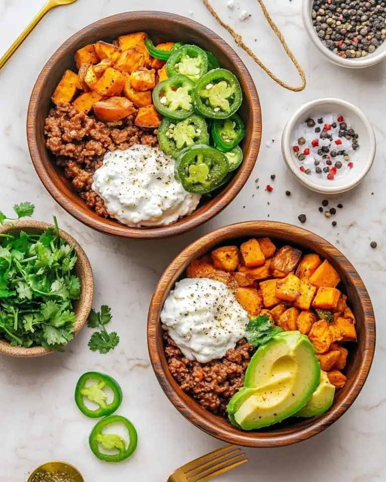 Sweet Potato Beef Bowl with Cottage Cheese Recipe