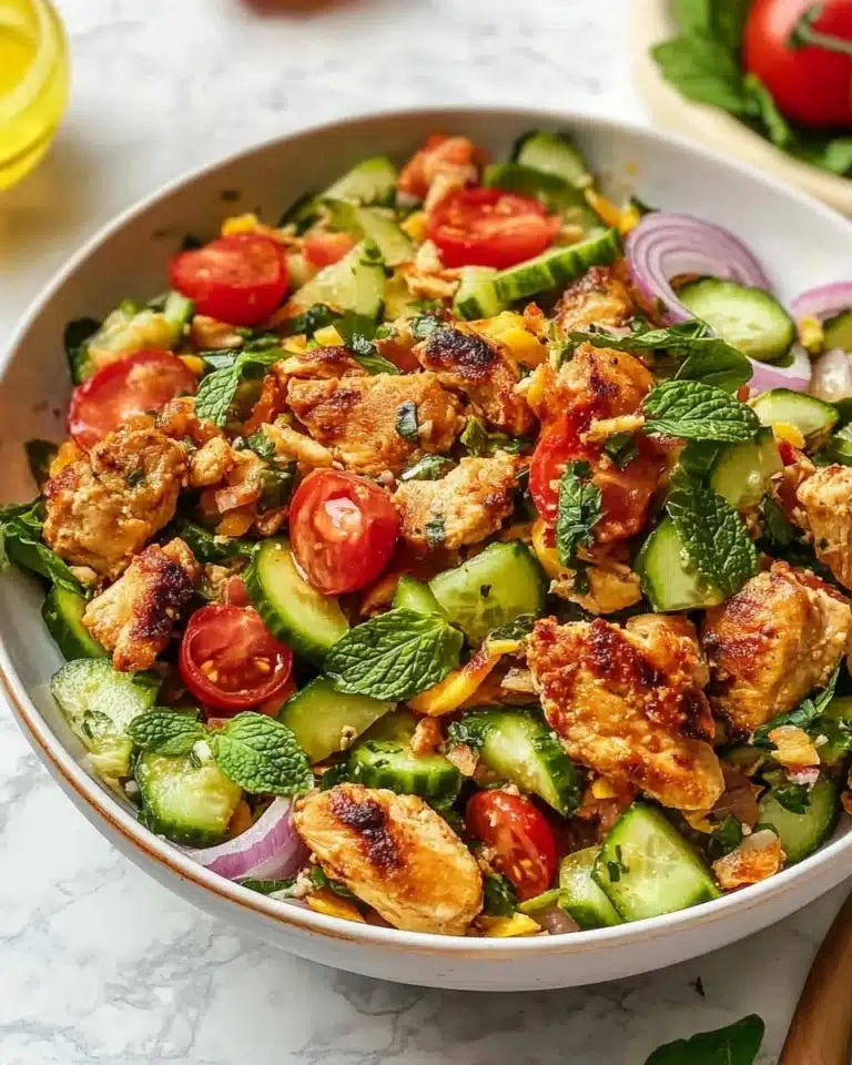 Chicken Shawarma Crispy Rice Salad with Lemon-Tahini Dressing Recipe