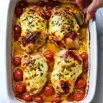 Pesto Baked Chicken with Tomatoes and Mozzarella Recipe