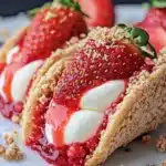Strawberry Crunch Cheesecake Tacos Recipe