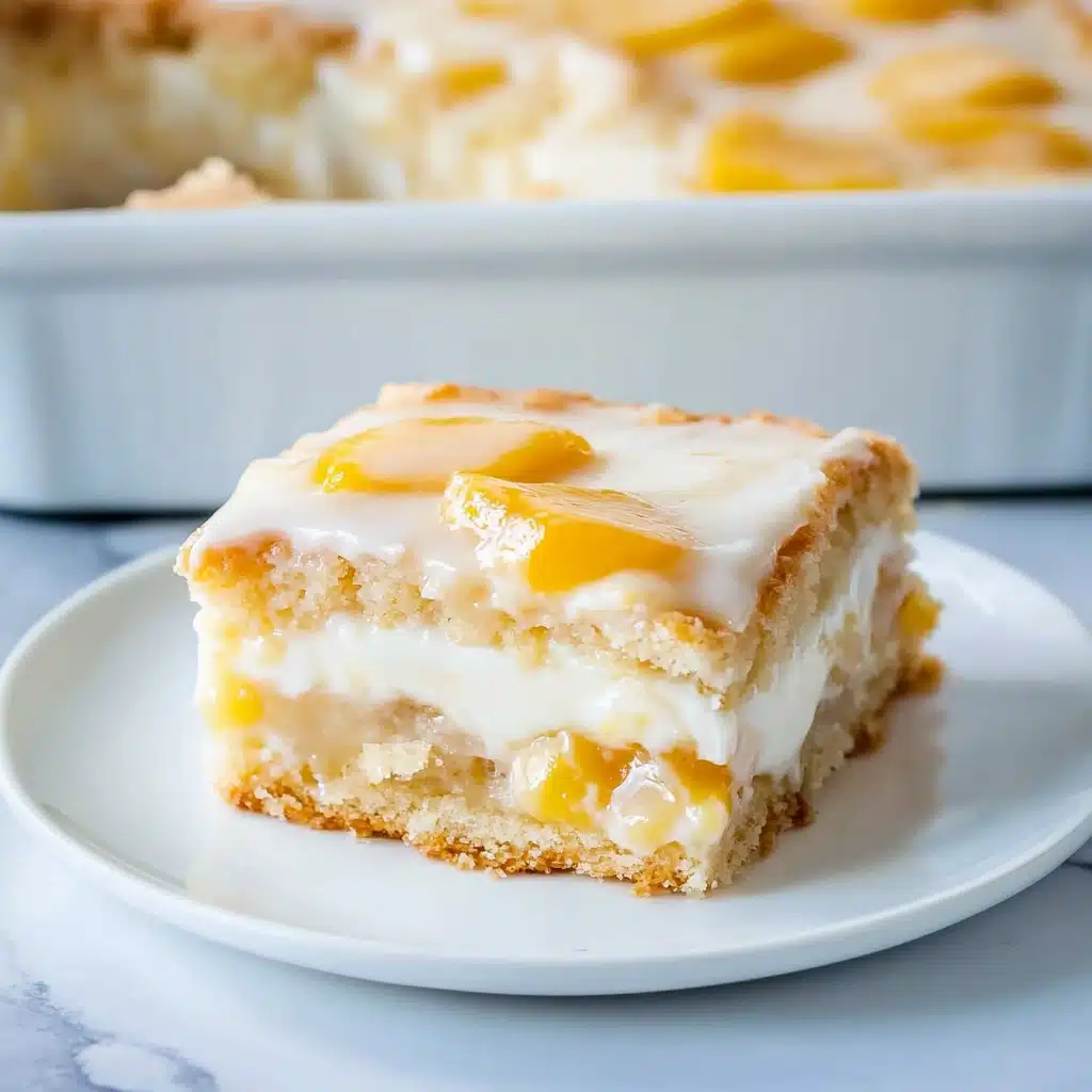 Peaches and Cream Cheesecake Bars Recipe - Recipe Image