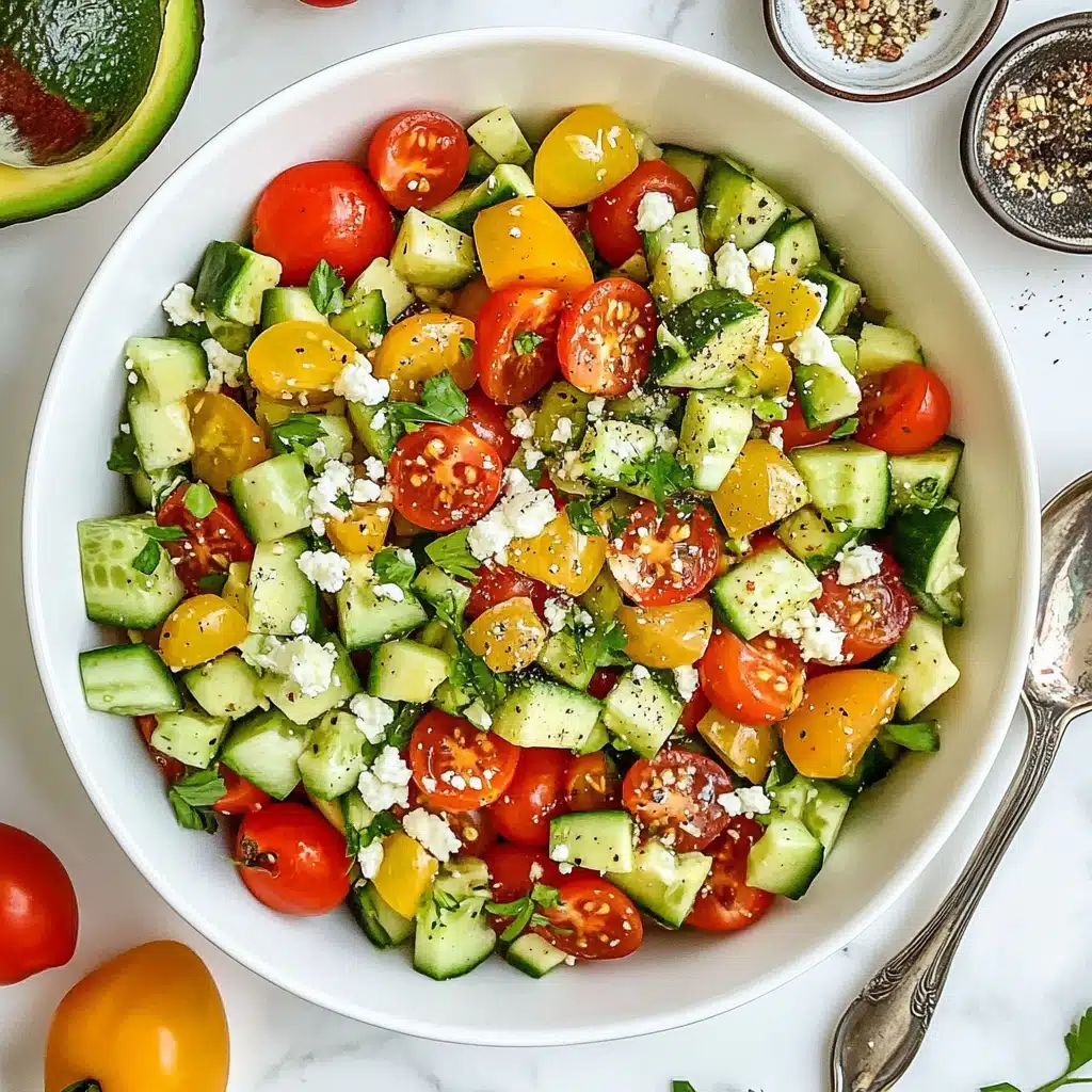 Cucumber Tomato Avocado Salad Recipe - Recipe Image
