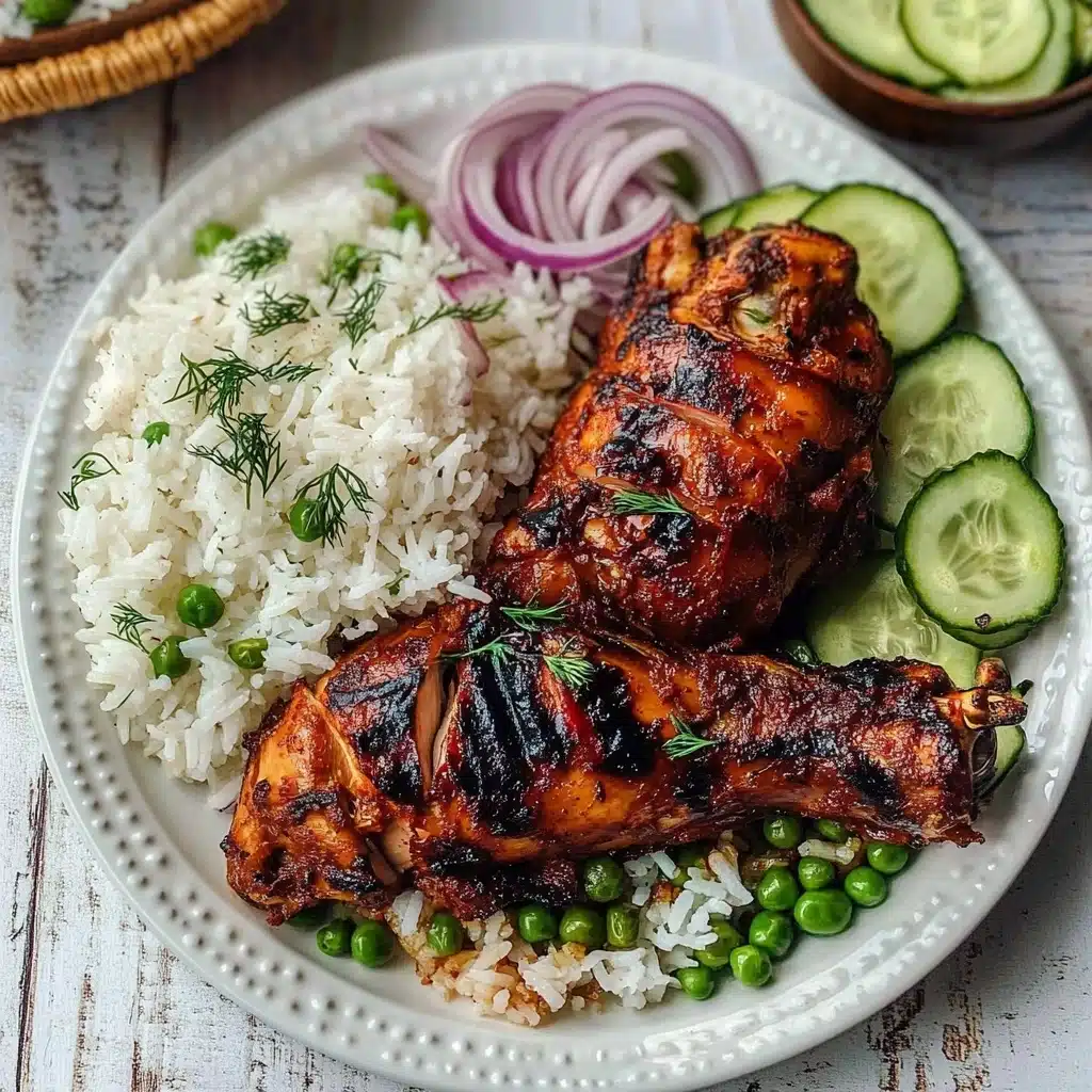 Grilled Tandoori Chicken with Indian-Style Rice Recipe - Recipe Image