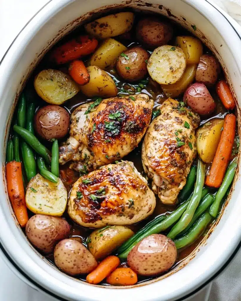 Slow Cooker Brown Sugar Balsamic Chicken and Vegetables Recipe