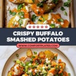 Crispy Buffalo Wing Smashed Potatoes Recipe