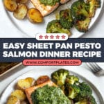 Sheet Pan Pesto Salmon with Potatoes and Broccoli Recipe
