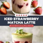 Iced Strawberry Milk Matcha Latte Recipe