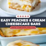 Peaches and Cream Cheesecake Bars Recipe