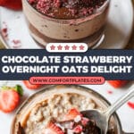Chocolate Covered Strawberry Overnight Oats Recipe