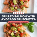 Grilled Salmon Bruschetta with Avocado Recipe