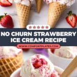 No Churn Strawberry Ice Cream Recipe