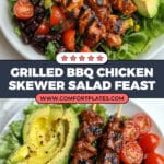 Grilled BBQ Chicken Skewer Salad Recipe