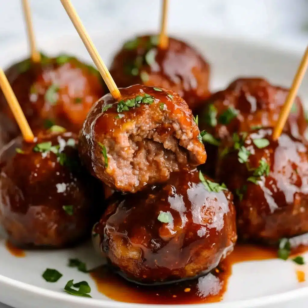 Bacon-Wrapped Brown Sugar BBQ Meatballs Recipe - Recipe Image