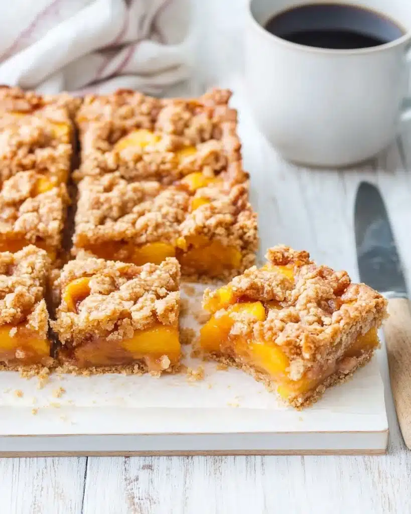 Peaches and Cream Crumble Bars Recipe