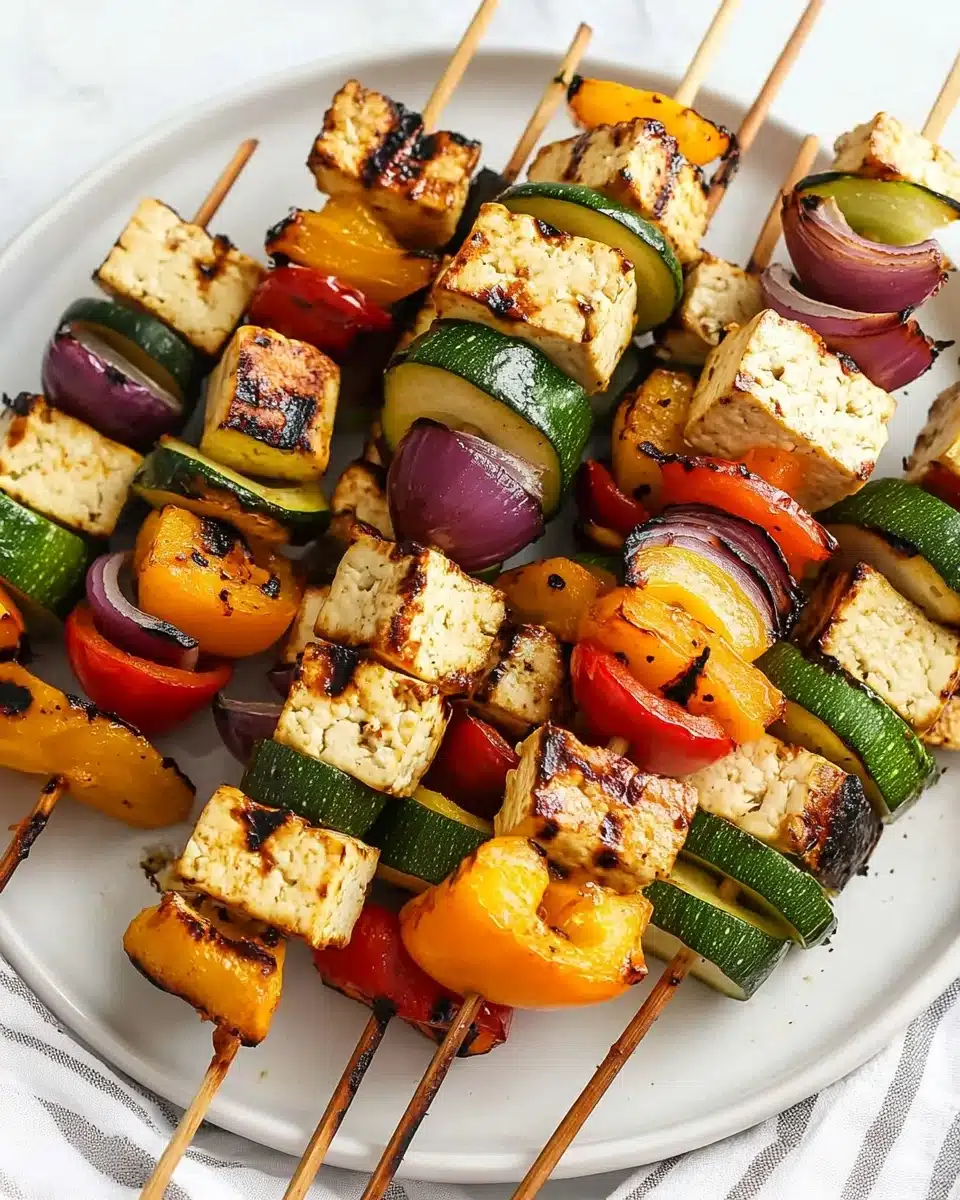 Grilled Veggie Halloumi Skewers Recipe